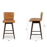 Leather Swivel Counter Stool (Tan/Walnut)