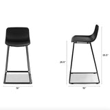 Black MCM indoor/outdoor barstool by Article with sleek modern design and sturdy frame, suitable for kitchen or patio use.