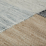 Article 8' x 10' indoor/outdoor rug with geode pattern, featuring vibrant blue and neutral tones, suitable for living spaces or patios.