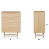 4-Drawer MCM-Style Chest (White Oak)