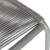 Heathered gray MCM dining chair by Article, stackable design with a sleek, modern look and wooden legs.