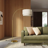 Large MCM-Style Floor Lamp (Brass)