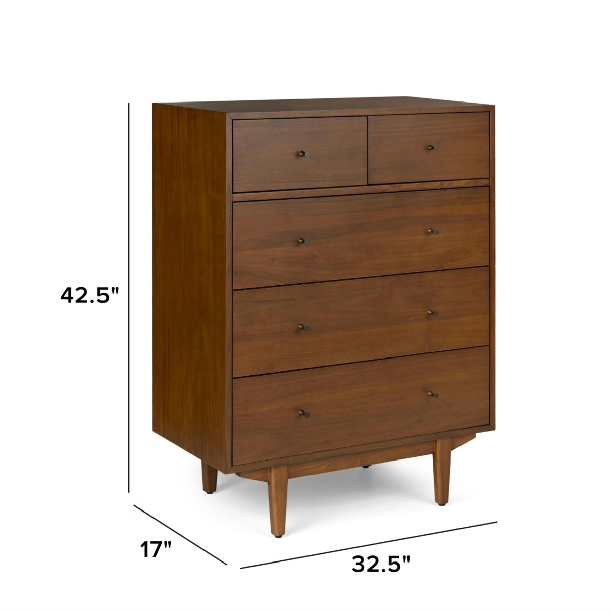MCM 5-Drawer Chest (Walnut)