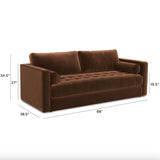 88" Velvet Sofa Bed (Plush Pacific Brown)