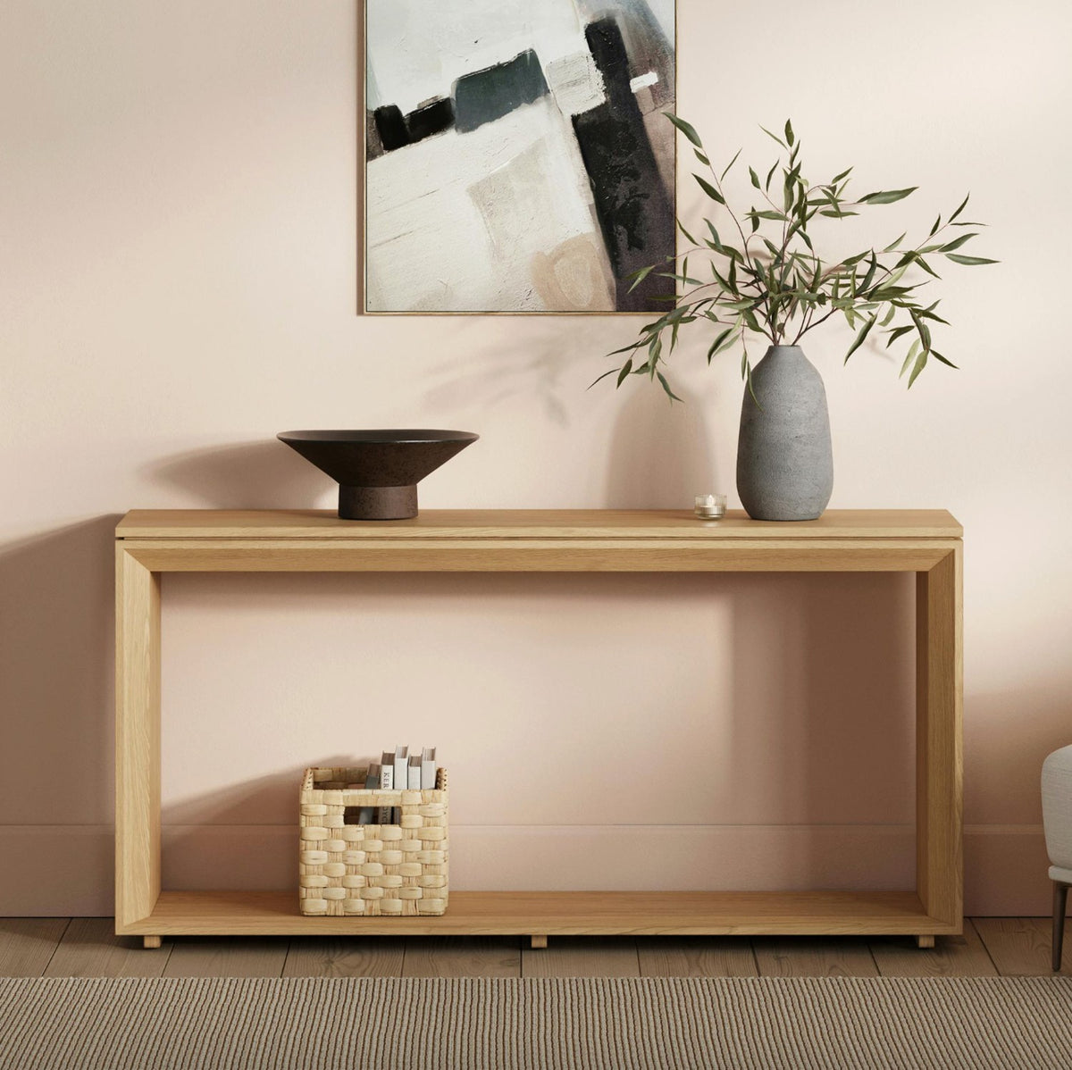 60" MCM-Style Console (White Oak)