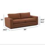 84" MCM-Style Sofa (Napa Rust)