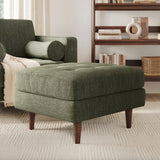Tufted Sectional w/ Chaise + Ottoman (Fir Green)