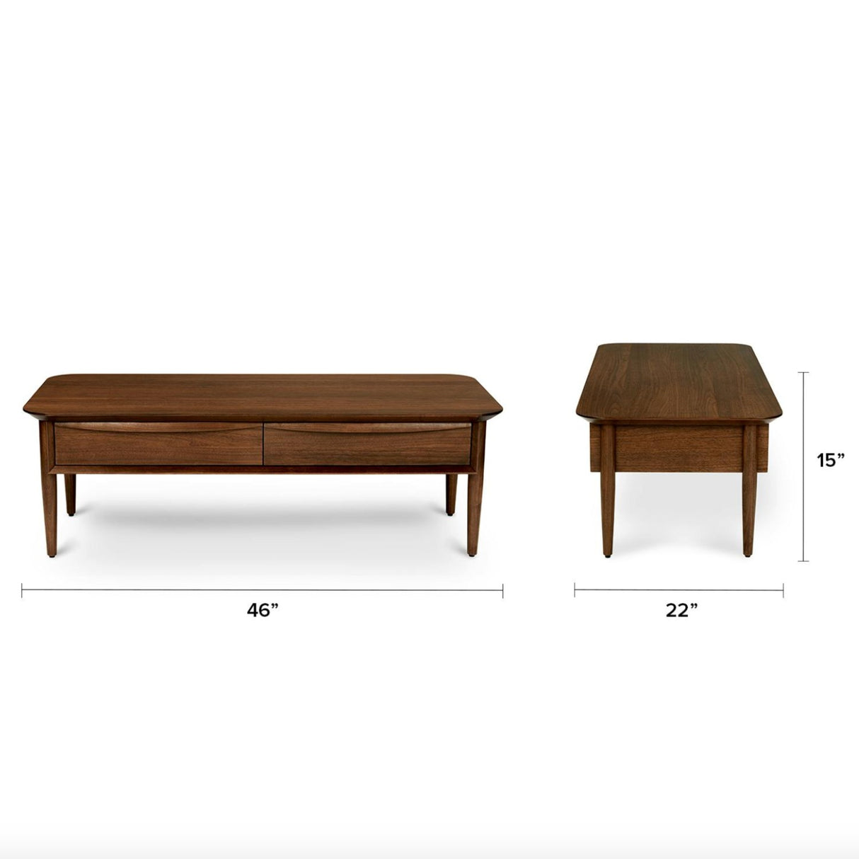 Walnut MCM-Style Coffee Table w/ Storage