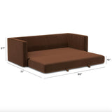 88" Velvet Sofa Bed (Plush Pacific Brown)