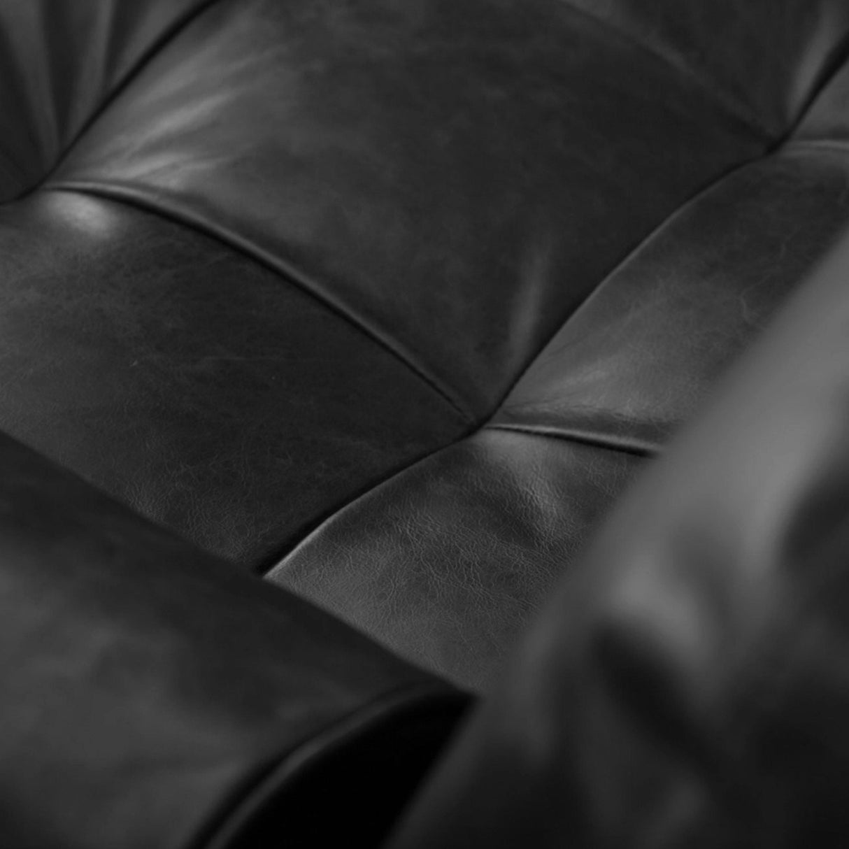 88" Genuine Leather MCM Sofa (Oxford Black)
