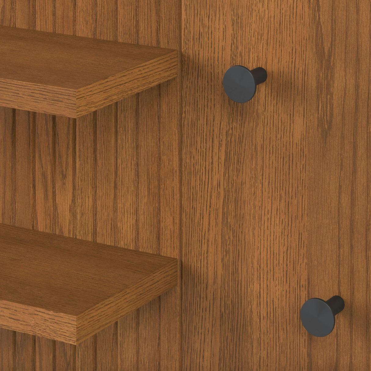 MCM-Style Wall Panel + Bench (Smoked Oak/Green)