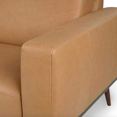 84" MCM Genuine Leather Sofa (Charme Tan)