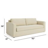 92" MCM-Style Sleeper Sofa (Ivory)