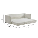Article Harbor Ivory 88-inch sleeper sofa bed with plush cushions and sleek design, perfect for modern living spaces.