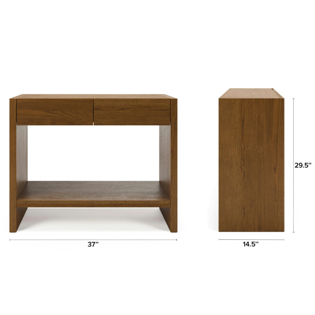 37" MCM Storage Console (Smoked Oak)