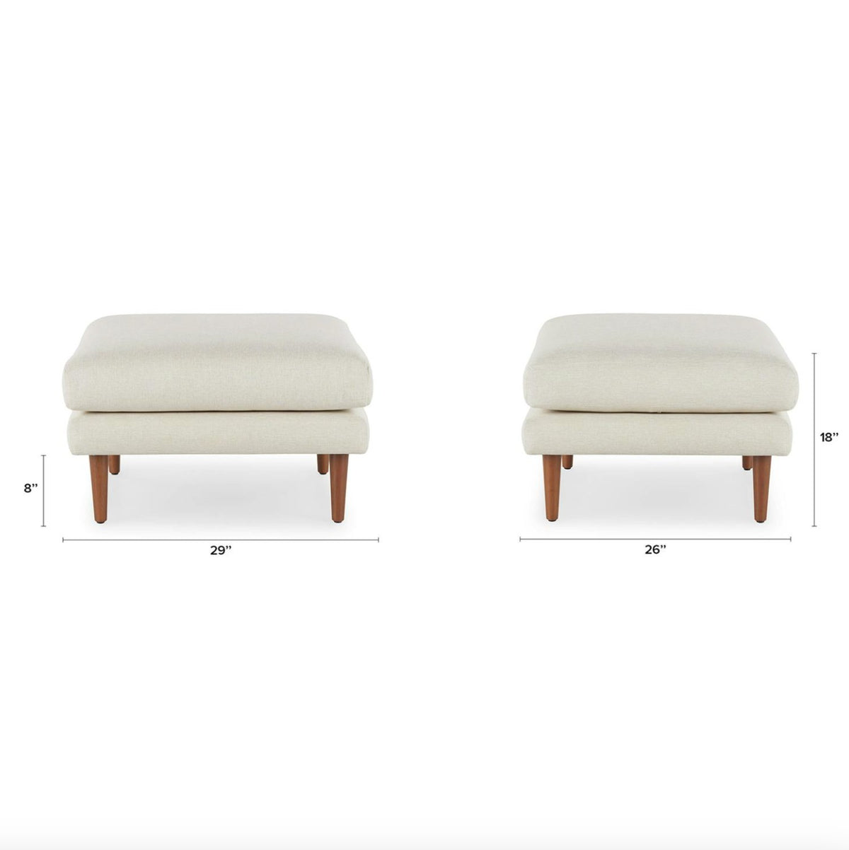 MCM Sofa + Ottoman Set (Seasalt Ivory)