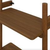 Walnut 21-inch wide modular bookcase from Article featuring multiple open shelves for storage and display.