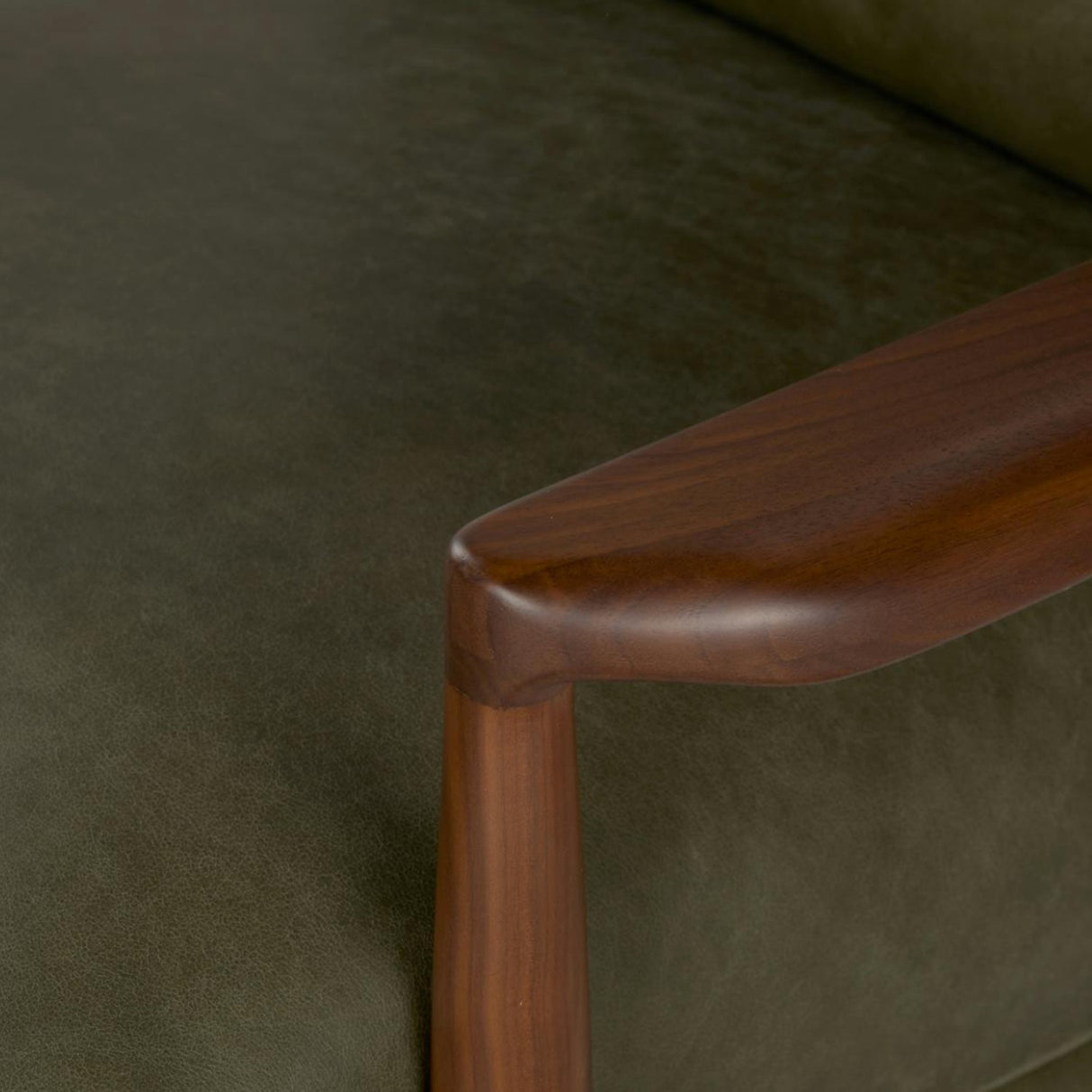 Leather MCM Chair in Charme Green by Article featuring sleek modern design and plush upholstery for stylish comfort.
