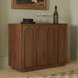 Article 37-inch walnut MCM cabinet with storage drawers and sleek modern design, shown in a well-lit room setting.