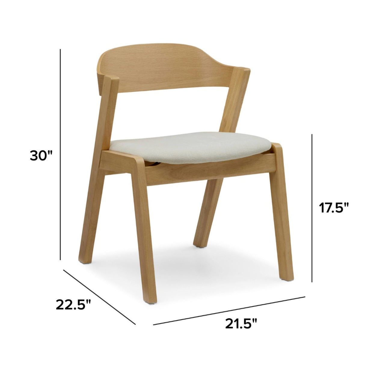 MCM-Style Dining Chair (Oak/Bristol Ivory)