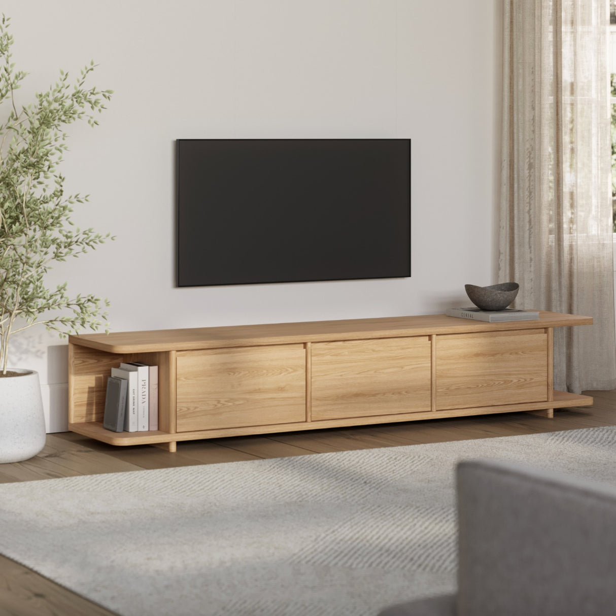 79" MCM-Style Low Media Unit (White Oak)