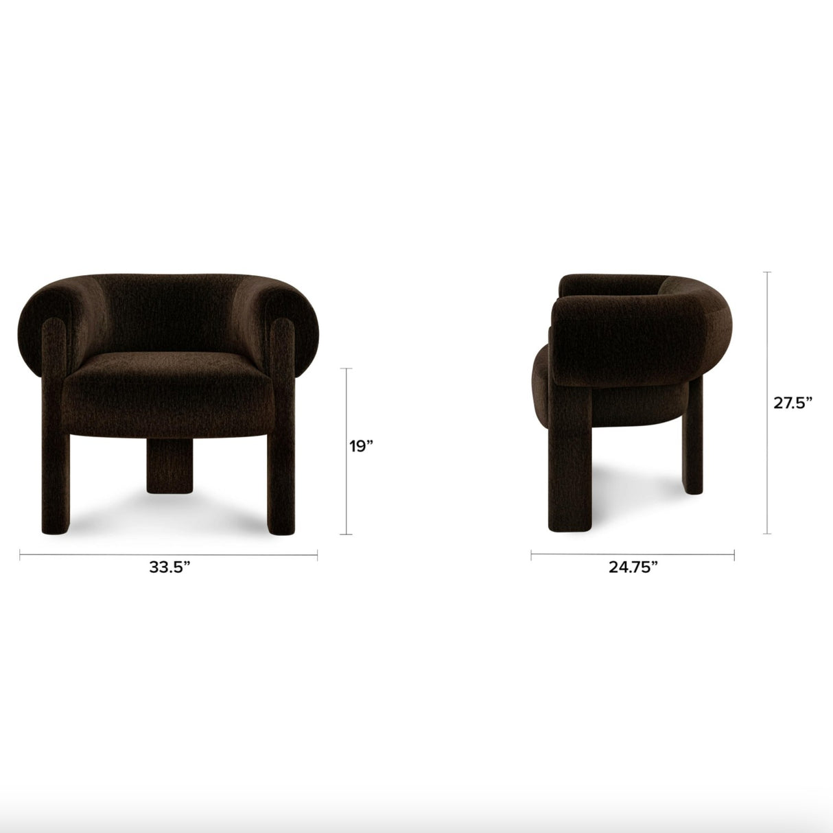 Velvet MCM Lounge Chair (Espresso Brown)