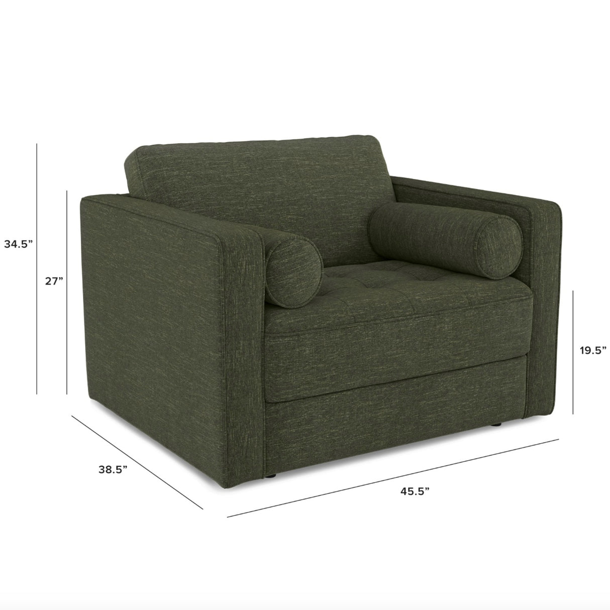 Tufted Sleeper Chair (Fir Green)