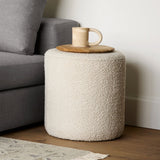 16" Round Ottoman (Ivory Bouclé)