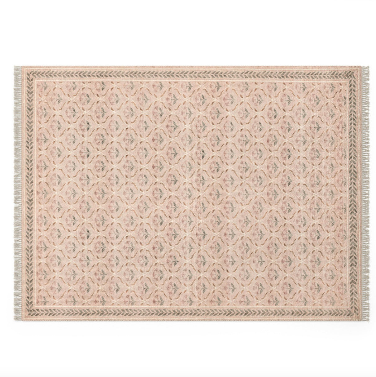 9' x 12' Reversible Area Rug (Olive Green/Beige)