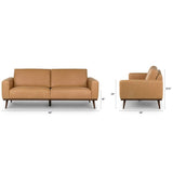 84" MCM Genuine Leather Sofa (Charme Tan)