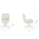 MCM-Style Office Chair (Ivory Bouclé)