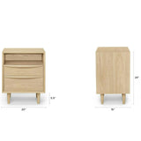 White Oak MCM-Style Nightstand (2-Drawer)