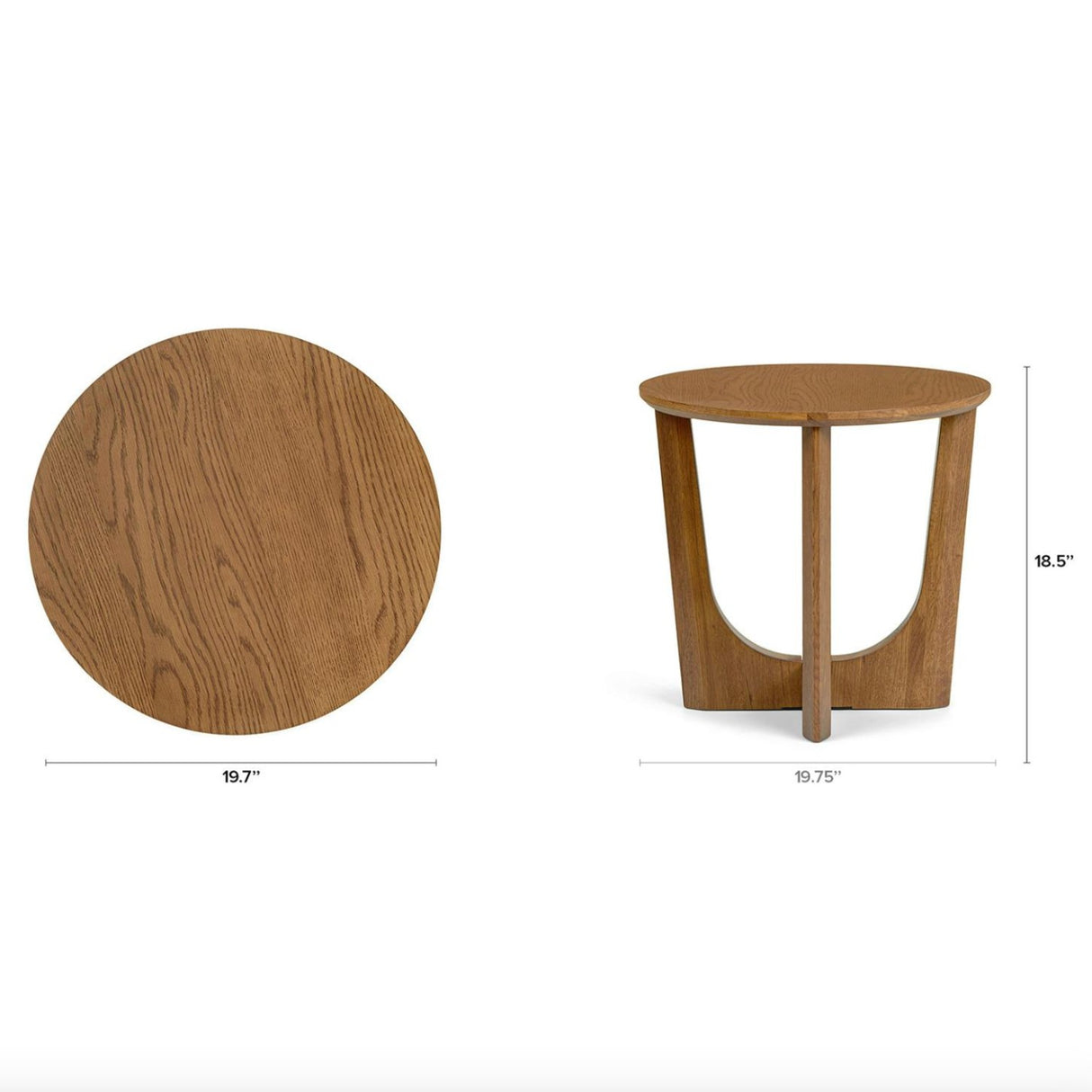 MCM-Style Smoked Oak Side Table
