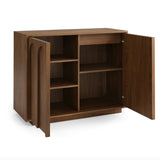 Article 37-inch walnut MCM cabinet with storage, featuring sleek modern design and multiple compartments for organization.