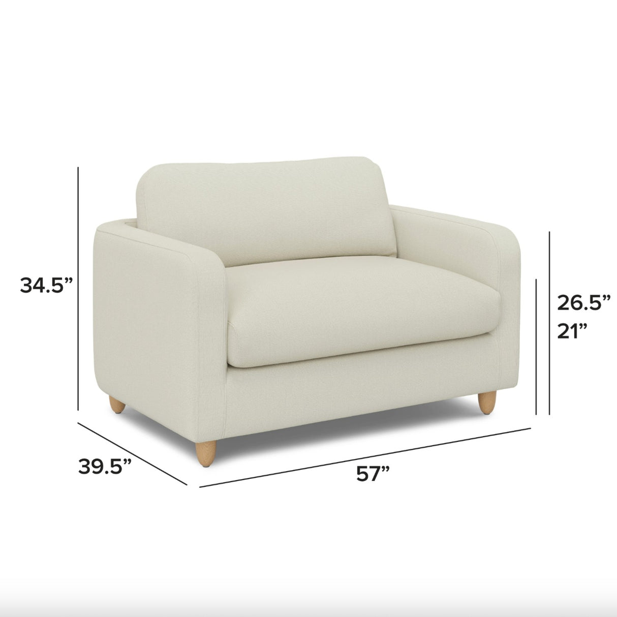 57" Sleeper Chair (Buckler Ivory)