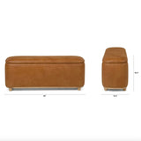 48" Rawhide Leather Storage Bench (Tan)