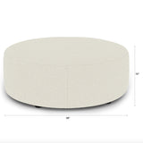 MCM-Style Round Ottoman (Ivory Wool Bouclé)
