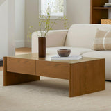 48" MCM-Style Coffee Table w/ Storage (Smoked Oak)
