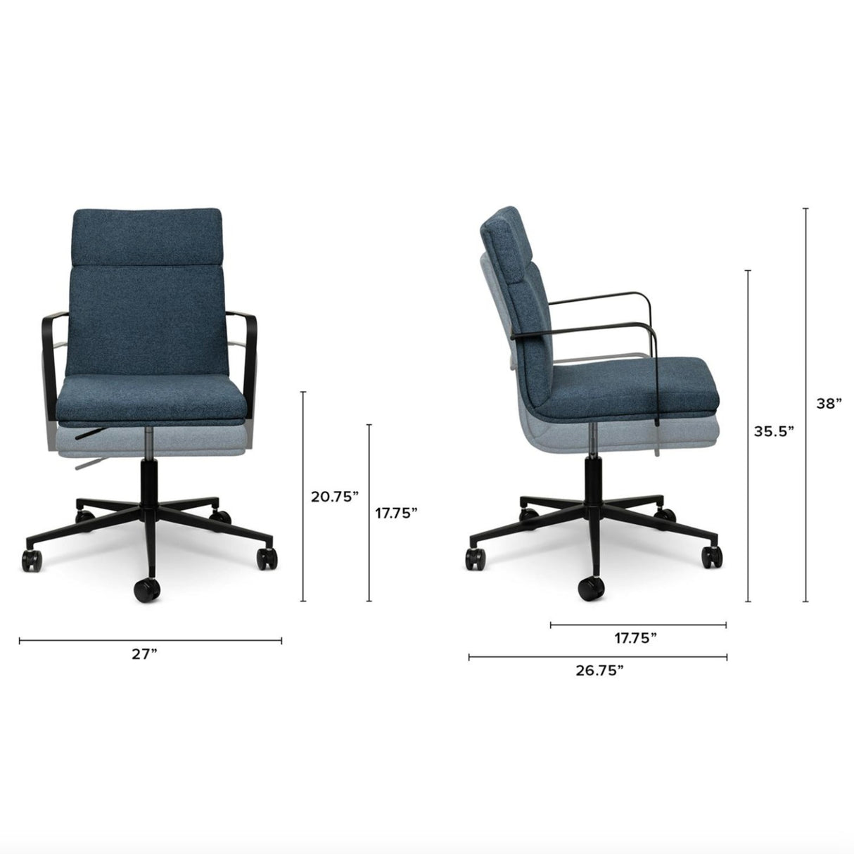 Adjustable Office Chair (Ultramarine Blue)