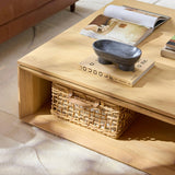 44" Square Coffee Table w/ Storage (White Oak)
