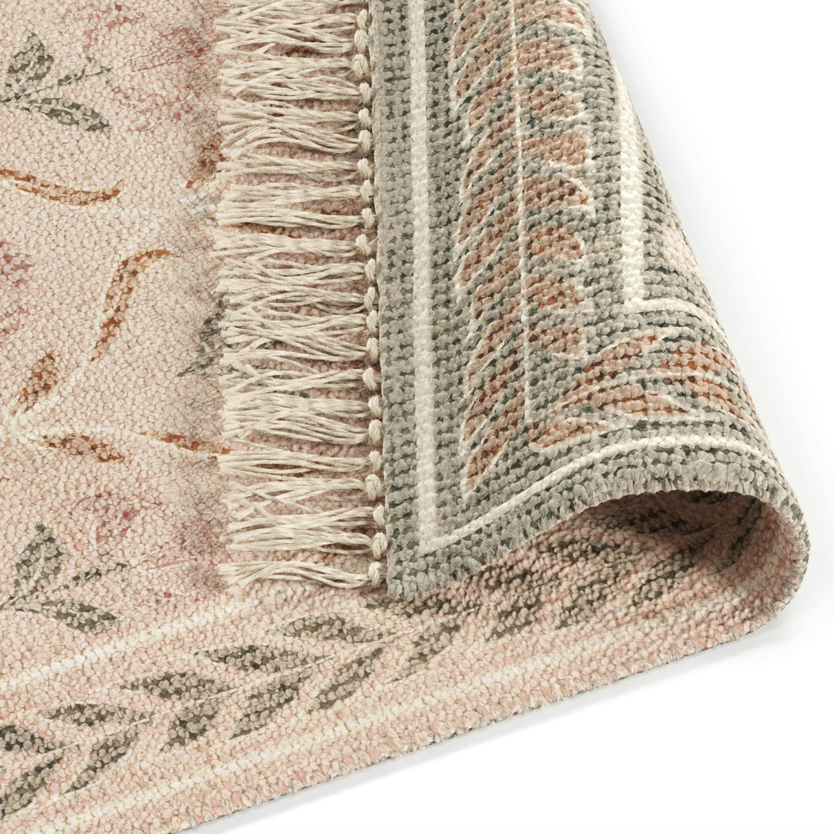 9' x 12' Reversible Area Rug (Olive Green/Beige)