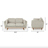 66.5" MCM Loveseat (Rain Cloud Gray/Honey Oak)