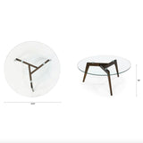 Circular Glass-Top Coffee Table (Walnut)