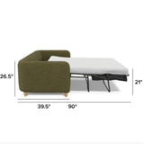 80-inch MCM Article sofa bed in Napa Moss fabric, showcasing a modern sleeper sofa with clean lines and plush cushions.