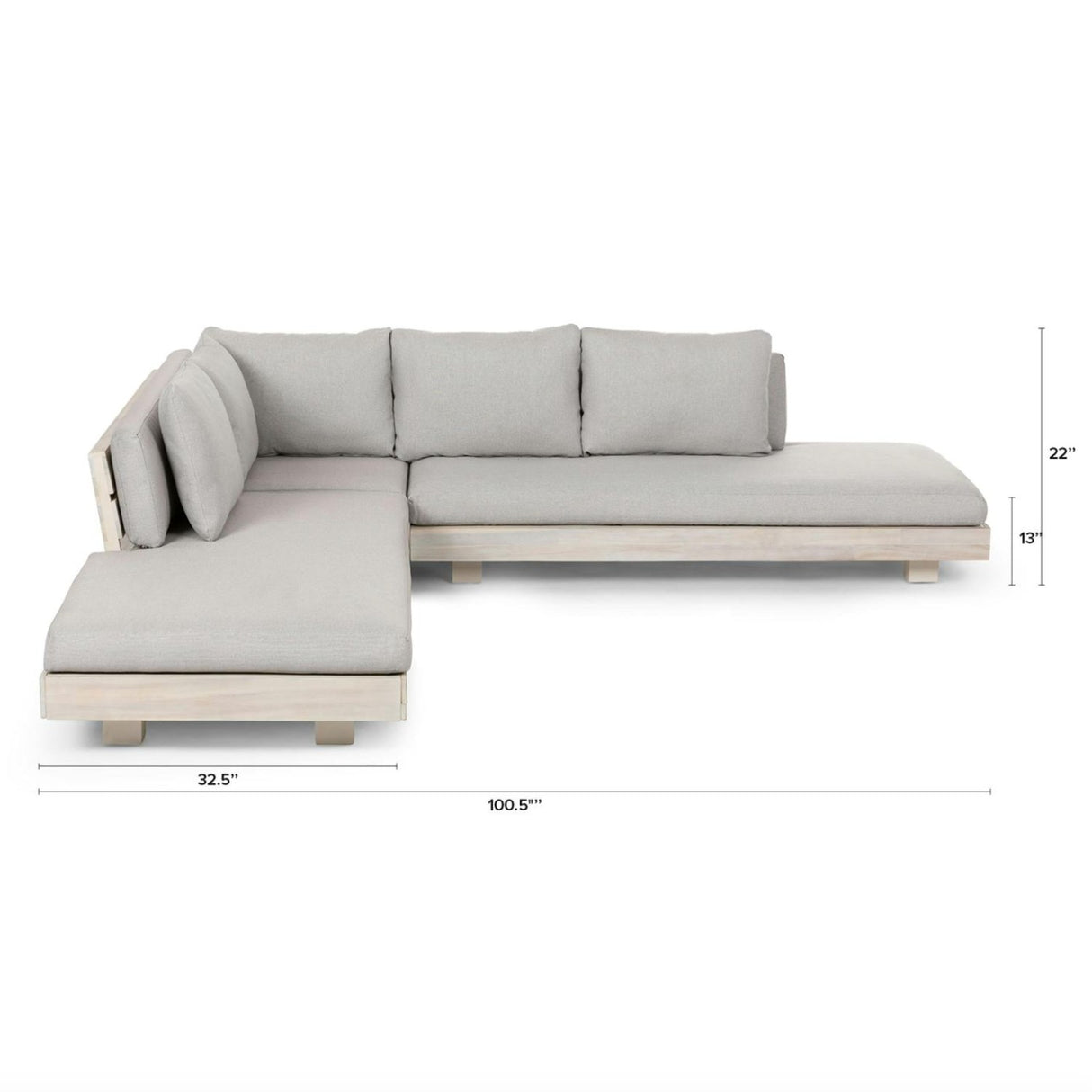 Outdoor MCM-Style Corner Sectional + Table (Beach Sand)