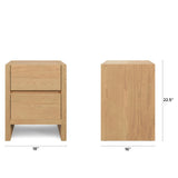 2-Drawer MCM Nightstand (White Oak)
