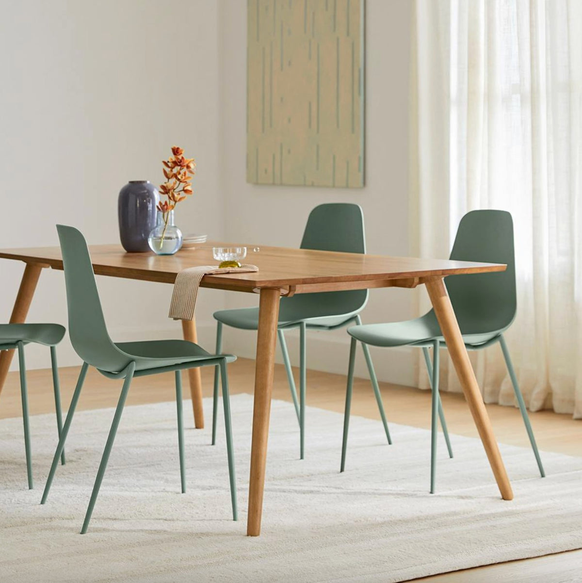 MCM-Style Dining Chair (Aloe Green)
