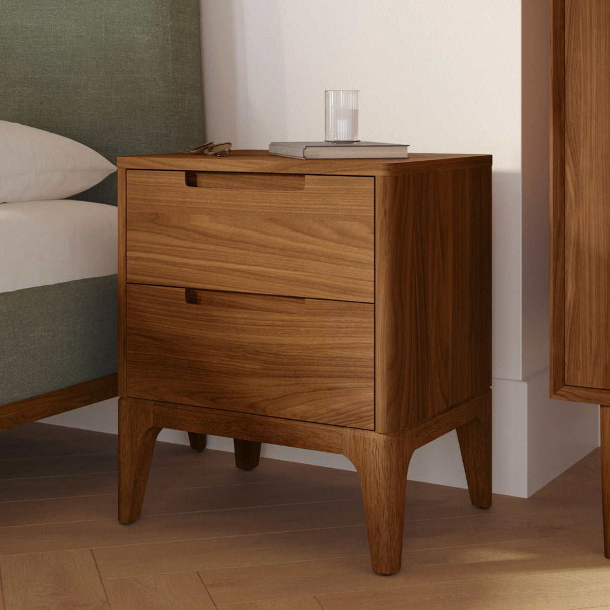 2-Drawer MCM Nighstand (Walnut)