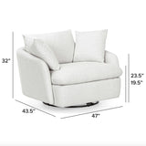 Grand Swivel Lounge Chair (Silver Ivory)