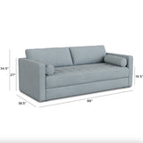 Article 88-inch MCM-style silver light blue sleeper sofa bed with modern design and plush cushions.